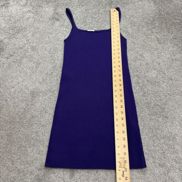 Aritzia Wilfred Saturn Ribbed Knit Bodycon Mini Tank Dress Womens Medium Purple - Picture 9 of 12